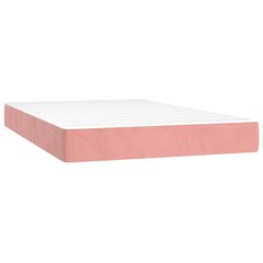 vidaXL kontinentaalvoodi madratsiga, roosa, 120x200 cm, samet цена и информация | Кровати | kaup24.ee