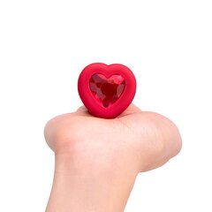 ⁣Anaaltapp B-Vibe - Vibrating Heart Plug M/L Red hind ja info | Anaallelud | kaup24.ee