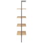 vidaXL 4 riiuliga redelriiul, helepruun ja must, 64 x 35 x 152,5 cm цена и информация | Riiulid | kaup24.ee
