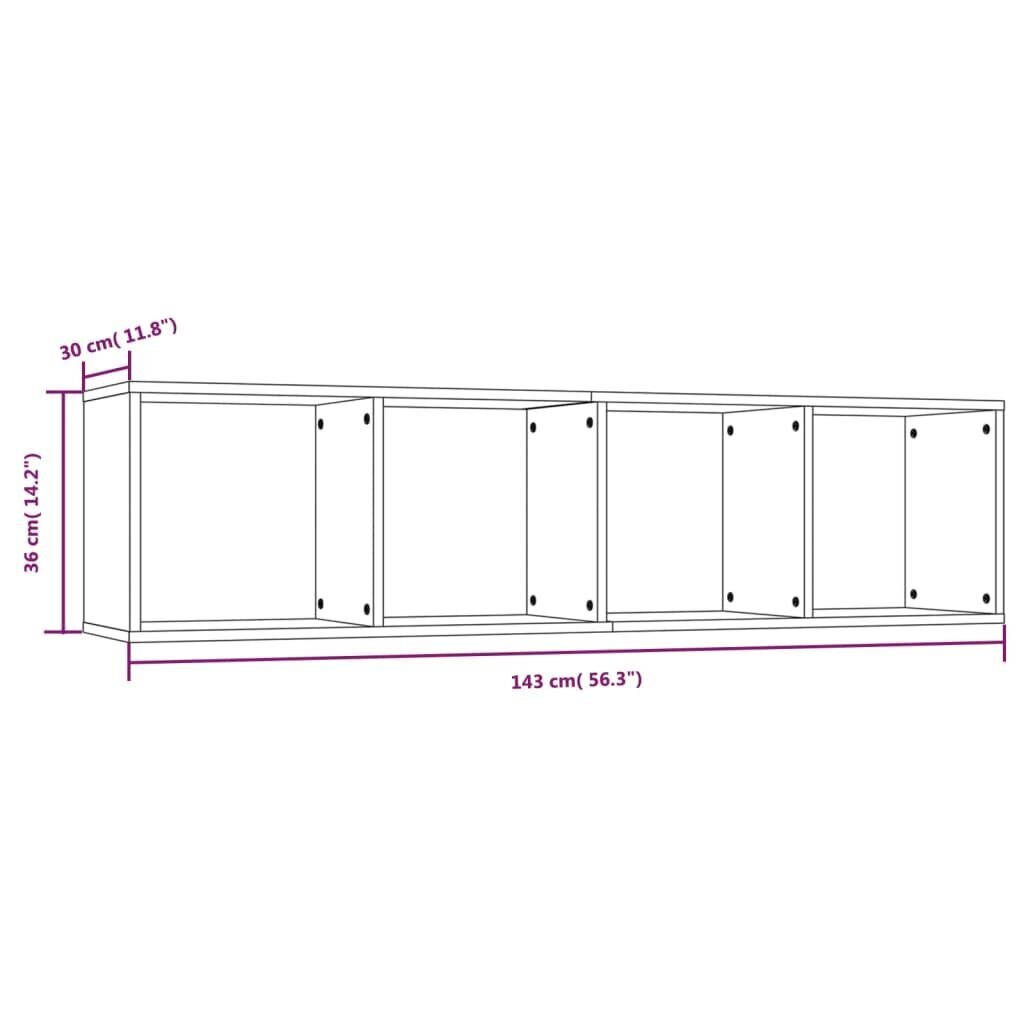 vidaXL raamaturiiul, suitsutamm, 143x30x36cm, tehispuit цена и информация | Riiulid | kaup24.ee