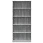 vidaXL 5 riiuliga raamaturiiul, hall Sonoma tamm, 80 x 24 x 175 cm цена и информация | Riiulid | kaup24.ee