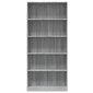 vidaXL 5 riiuliga raamaturiiul, hall Sonoma tamm, 80 x 24 x 175 cm hind ja info | Riiulid | kaup24.ee