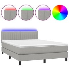Кровать vidaXL, 140х190 см, серый цена и информация | Кровати | kaup24.ee