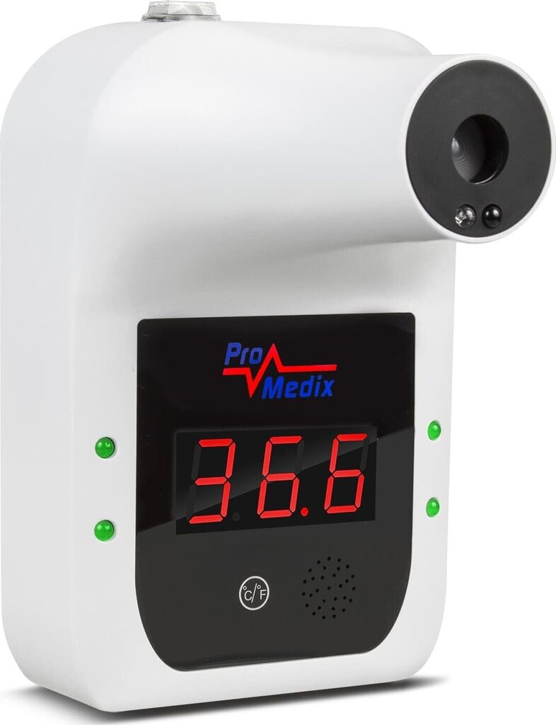 Kontaktivaba infrapuna seinatermomeeter kehatemperatuuri mõõtmiseks (otsmik, randme) Promedix PR-685 hind ja info | Ilmajaamad, termomeetrid | kaup24.ee