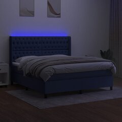 vidaXL kontinentaalvoodi madrats ja LED, sinine, 180x200 cm, kangas цена и информация | Кровати | kaup24.ee