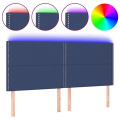 vidaXL LED-voodipeats, sinine, 180x5x118/128 cm, kangas цена и информация | Кровати | kaup24.ee