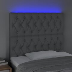 vidaXL LED-voodipeats, helehall, 90x7x118/128 cm, kangas hind ja info | Voodid | kaup24.ee