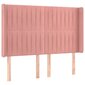 vidaXL LED-voodipeats, roosa, 147x16x118/128 cm, samet hind ja info | Voodid | kaup24.ee
