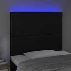 vidaXL LED-voodipeats, must, 100x5x118/128 cm, kunstnahk hind ja info | Voodid | kaup24.ee