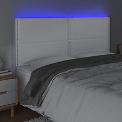 vidaXL LED-voodipeats, valge, 180x5x118/128 cm, kunstnahk цена и информация | Кровати | kaup24.ee