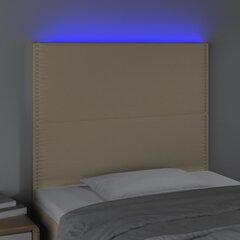 vidaXL LED-voodipeats, kreemjas, 100x5x118/128 cm, kangas цена и информация | Кровати | kaup24.ee