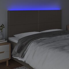 vidaXL LED-voodipeats, pruunikashall, 160x5x118/128 cm, kangas цена и информация | Кровати | kaup24.ee