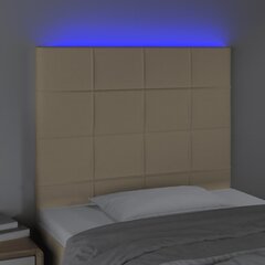 vidaXL LED-voodipeats, kreemjas, 100x5x118/128 cm, kangas hind ja info | Voodid | kaup24.ee
