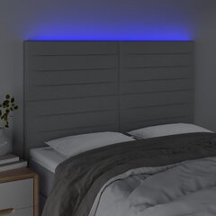 vidaXL LED-voodipeats, helehall, 144x5x118/128 cm, kangas цена и информация | Кровати | kaup24.ee