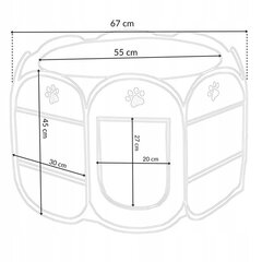 Kokkupandav mänguaed lemmikloomadele, 67x67x45 hind ja info | Transportkorvid, puurid | kaup24.ee