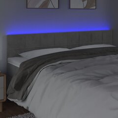 vidaXL LED-voodipeats, helehall, 160x5x78/88 cm, samet hind ja info | Voodid | kaup24.ee