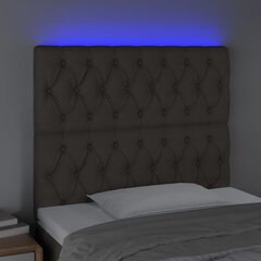 vidaXL LED-voodipeats, pruunikashall, 100x7x118/128 cm, kangas цена и информация | Кровати | kaup24.ee