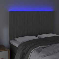 vidaXL LED-voodipeats, tumehall, 144x5x118/128 cm, samet цена и информация | Кровати | kaup24.ee