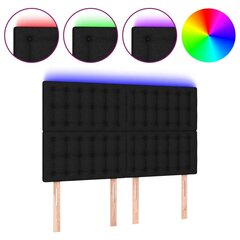 vidaXL LED-voodipeats, must, 144x5x118/128 cm, kangas цена и информация | Кровати | kaup24.ee