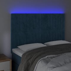 vidaXL LED-voodipeats, tumesinine, 144x5x118/128 cm, samet цена и информация | Кровати | kaup24.ee