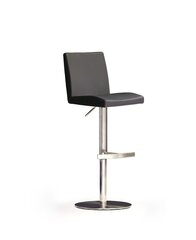 Барный-полубарный стул Lopes 2, искусственная кожа, черный цена и информация | Стулья для кухни и столовой | kaup24.ee