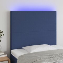vidaXL LED-voodipeats, sinine, 80x5x118/128 cm, kangas hind ja info | Voodid | kaup24.ee