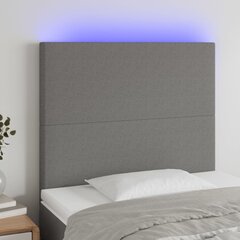 vidaXL LED-voodipeats, tumehall, 80x5x118/128 cm, kangas цена и информация | Кровати | kaup24.ee