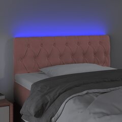 vidaXL LED-voodipeats, roosa, 100x7x78/88 cm, samet hind ja info | Voodid | kaup24.ee