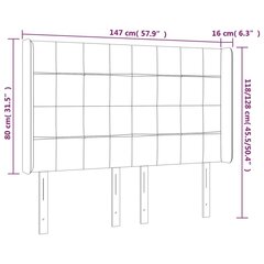 vidaXL LED-voodipeats, sinine, 147x16x118/128 cm, kangas цена и информация | Кровати | kaup24.ee