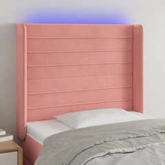 vidaXL LED-voodipeats, roosa, 93x16x118/128 cm, samet hind ja info | Voodid | kaup24.ee