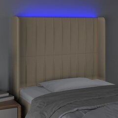 vidaXL LED-voodipeats, kreemjas, 103x16x118/128 cm, kangas hind ja info | Voodid | kaup24.ee
