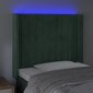 vidaXL LED-voodipeats, tumeroheline, 103x16x118/128 cm, samet hind ja info | Voodid | kaup24.ee