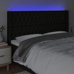 vidaXL LED-voodipeats, must, 183x16x118/128 cm, kangas цена и информация | Кровати | kaup24.ee