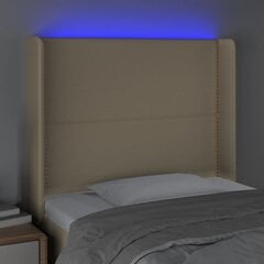 Изголовье со светодиодной подсветкой, кремовое, 93x16x118/128 см цена и информация | Кровати | kaup24.ee