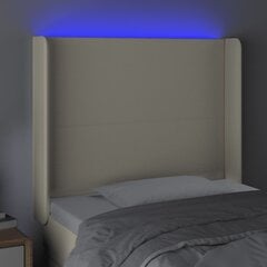 vidaXL LED-voodipeats, kreemjas, 93x16x118/128 cm, kunstnahk hind ja info | Voodid | kaup24.ee