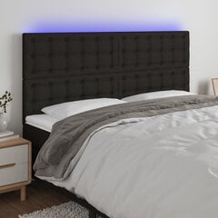 vidaXL LED-voodipeats, must, 160x5x118/128 cm, kangas hind ja info | Voodid | kaup24.ee