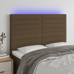 vidaXL LED-voodipeats, tumepruun, 144x5x118/128 cm, kangas цена и информация | Кровати | kaup24.ee