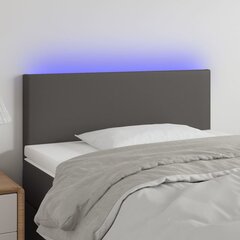 vidaXL LED-voodipeats, hall, 90x5x78/88 cm, kunstnahk цена и информация | Кровати | kaup24.ee