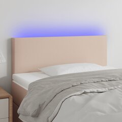 vidaXL LED-voodipeats, Cappuccino, 90x5x78/88 cm kunstnahk цена и информация | Кровати | kaup24.ee