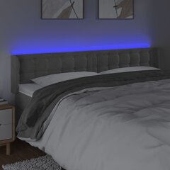 vidaXL LED-voodipeats, helehall, 163x16x78/88 cm, samet hind ja info | Voodid | kaup24.ee