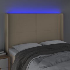 vidaXL LED-voodipeats, kreemjas, 147x16x118/128 cm, kangas hind ja info | Voodid | kaup24.ee