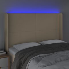 vidaXL LED-voodipeats, kreemjas, 147x16x118/128 cm, kangas цена и информация | Кровати | kaup24.ee