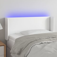 vidaXL LED-voodipeats, valge, 93x16x78/88 cm, kunstnahk цена и информация | Кровати | kaup24.ee