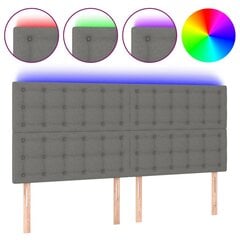 vidaXL LED-voodipeats, tumehall, 180x5x118/128 cm, kangas цена и информация | Кровати | kaup24.ee