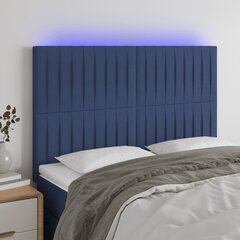 vidaXL LED-voodipeats, sinine, 144x5x118/128 cm, kangas цена и информация | Кровати | kaup24.ee