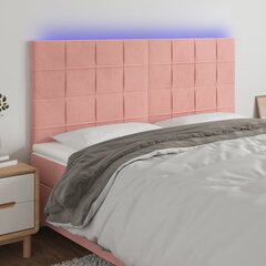 vidaXL LED-voodipeats, roosa, 160x5x118/128 cm, samet hind ja info | Voodid | kaup24.ee