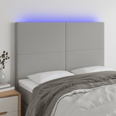 vidaXL LED-voodipeats, helehall, 144x5x118/128 cm, kangas hind ja info | Voodid | kaup24.ee