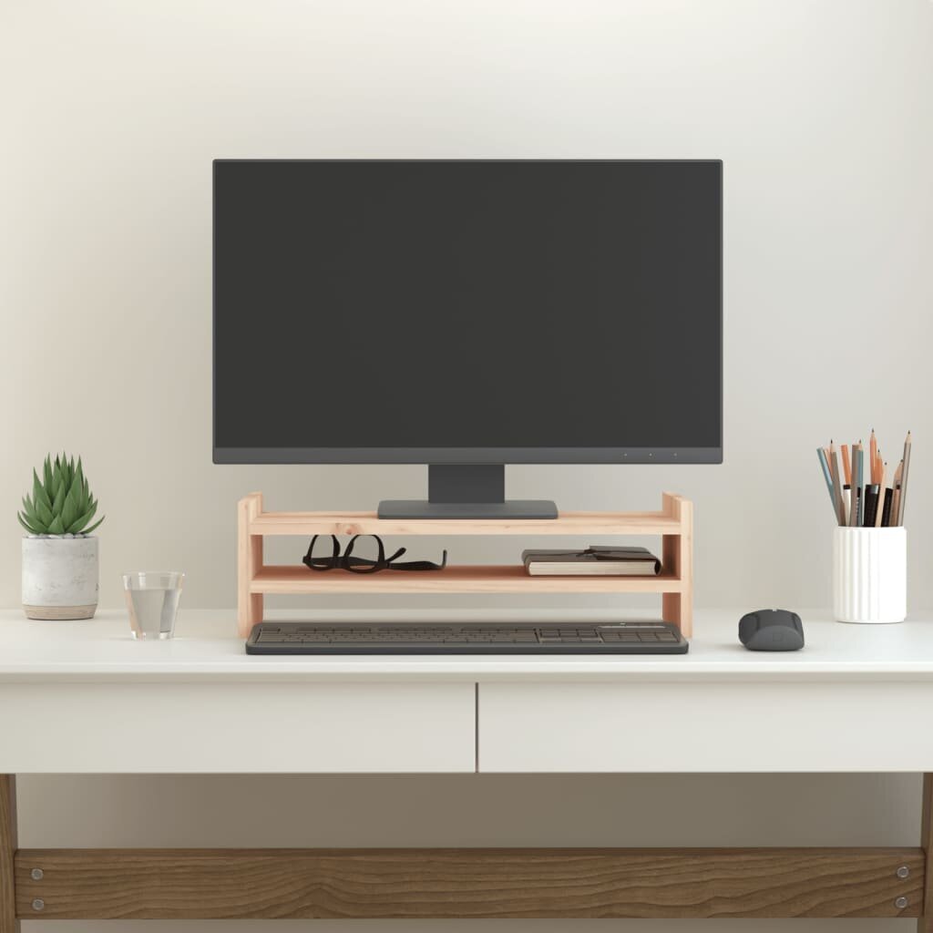 vidaXL monitorialus, 50 x 27 x 15 cm, männipuit цена и информация | Monitori hoidjad | kaup24.ee