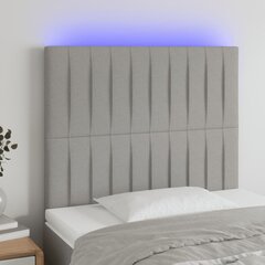vidaXL LED-voodipeats, helehall, 100x5x118/128 cm, kangas hind ja info | Voodid | kaup24.ee