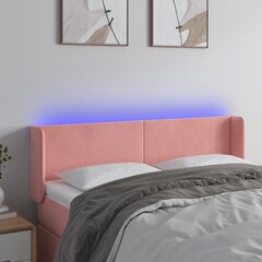 vidaXL LED-voodipeats, roosa, 147x16x78/88 cm, samet hind ja info | Voodid | kaup24.ee